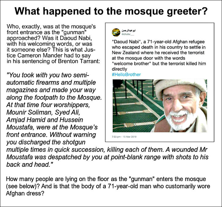 What happened to the mosque greeter?